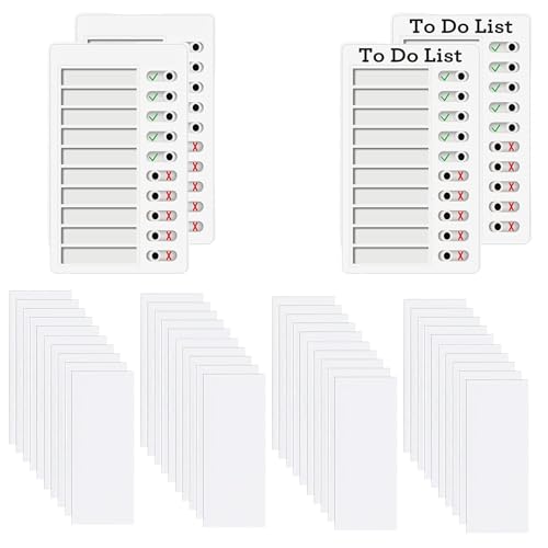 DiBaiHuiHomer Merkzettel Checklistentafel, Diagramm Merktafel, Checkliste-Tafel, Zeitplan Planer, für Zuhause, Reisen, Lernplanung, Zeitplan Erinnerung, 4 Stück, inkl. 40 Ersatzblätter von DiBaiHuiHomer