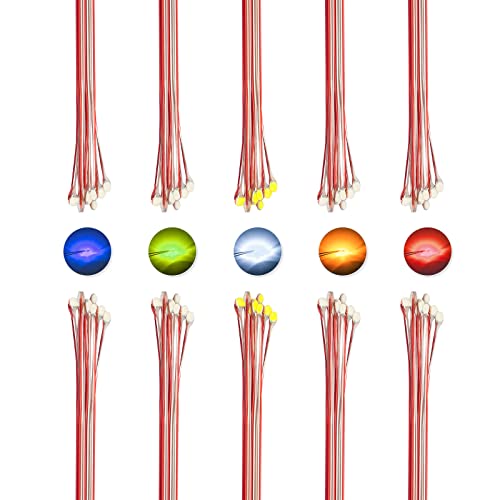 DiCUNO 100Pcs. vorverdrahtet Mikro LED Dioden 16CM, 0805 SMD gelötete Mini LED Leuchtdiode mit Schützhülle aus Klebstoffe für Modelbau, Lichtprojekt, Handarbeit, 5 gemischte Farbe von DiCUNO