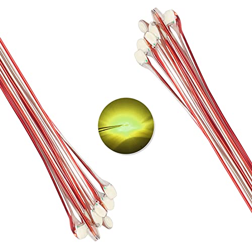 DiCUNO 20Pcs. vorverdrahtet Mikro LED Dioden 16CM, 0805 SMD gelötete Mini LED Leuchtdiode mit Schützhülle aus Klebstoffe für Modelbau, Lichtprojekt, Handarbeit, Farbe: Chartreuse von DiCUNO
