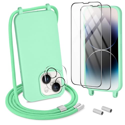 DiDaDi Handykette kompatibel mit iPhone 13 Mini Hülle,Necklace Hülle mit Band Handyhülle für zum Umhängen Silikon Case mit Schnur Schutzfolie und Kameraschutz in Helles Grün DiDaDi Handykette kompatibel mit iPhone 13 Mini Hülle,Necklace Hülle mit Band Handyhülle für zum Umhängen Silikon Case mit Schnur Schutzfolie und Kameraschutz in Helles Grün von DiDaDi