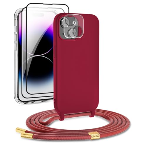 DiDaDi Handykette kompatibel mit iPhone 13 Mini Hülle,Necklace Hülle mit Band Handyhülle für zum Umhängen Silikon Case mit Schnur Schutzfolie und Kameraschutz in Rot DiDaDi Handykette kompatibel mit iPhone 13 Mini Hülle,Necklace Hülle mit Band Handyhülle für zum Umhängen Silikon Case mit Schnur Schutzfolie und Kameraschutz in Rot von DiDaDi
