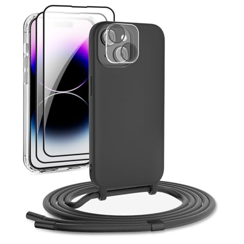DiDaDi Handykette kompatibel mit iPhone 14 Plus Hülle,Necklace Hülle mit Band Handyhülle für zum Umhängen Silikon Case mit Schnur Schutzfolie und Kameraschutz in Schwarz DiDaDi Handykette kompatibel mit iPhone 14 Plus Hülle,Necklace Hülle mit Band Handyhülle für zum Umhängen Silikon Case mit Schnur Schutzfolie und Kameraschutz in Schwarz von DiDaDi