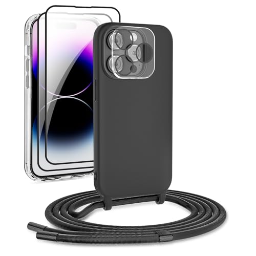 DiDaDi Handykette kompatibel mit iPhone 14 Pro Max Hülle,Necklace Hülle mit Band Handyhülle für zum Umhängen Silikon Case mit Schnur Schutzfolie und Kameraschutz in Schwarz DiDaDi Handykette kompatibel mit iPhone 14 Pro Max Hülle,Necklace Hülle mit Band Handyhülle für zum Umhängen Silikon Case mit Schnur Schutzfolie und Kameraschutz in Schwarz von DiDaDi