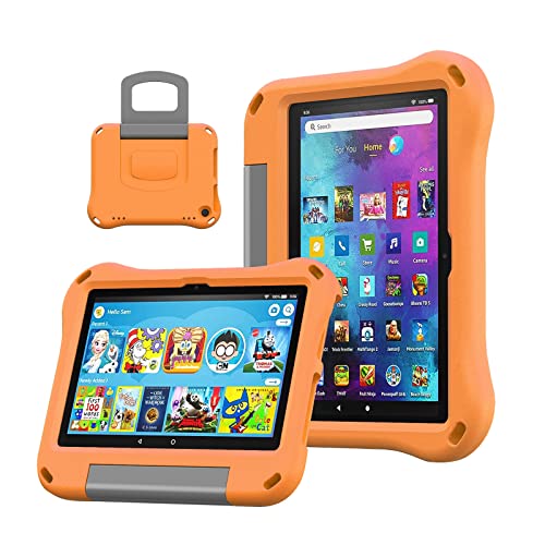 20,3 cm (8 Zoll) Tablet-Hülle für Kinder (12/14. Generation, Version 2022/2024), nicht kompatibel mit iPad Samsung, DiHines Kinder, leicht, stoßfest, mit Ständer, kindersichere Abdeckung mit Griff von DiHines
