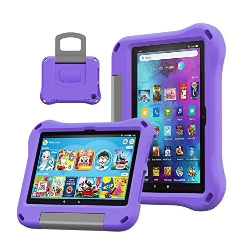 8 Tablet-Kinder-Hülle, 8 Plus-Tablet-Hülle für Kinder, nicht passend für Lenovo-8-Zoll-Tablets DiHines stoßfester Griff Ständer Hülle für 8 Kinder Tablet-Schutzhülle, Lila von DiHines