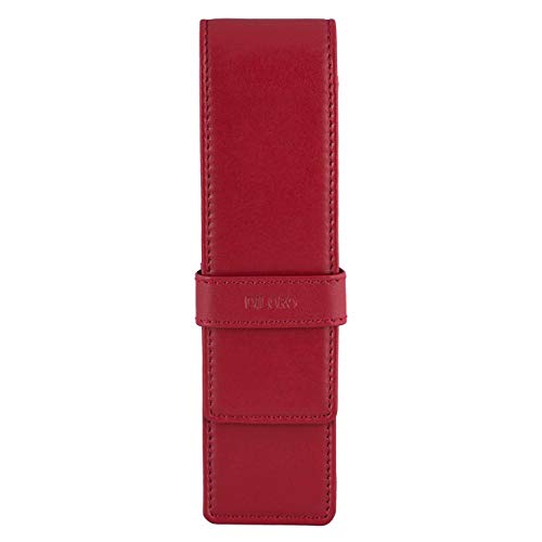 DiLoro Schreibgeräte-Etui Leder Etui Pen Case Executive Füllfederhalter Stylus in Rot für 2 Stifte 1623-RD von DiLoro