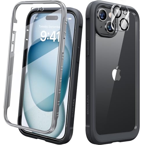 Diaclara Entworfen für iPhone 15 Hülle,vollumschließende Hülle mit integriertem berührungsempfindlichen kratzerabweisendem Displayschutz,Stoßfeste Fullbody Handyhülle+Kamera-Schutzfolie Schwarz Diaclara Entworfen für iPhone 15 Hülle,vollumschließende Hülle mit integriertem berührungsempfindlichen kratzerabweisendem Displayschutz,Stoßfeste Fullbody Handyhülle+Kamera-Schutzfolie Schwarz von Diaclara