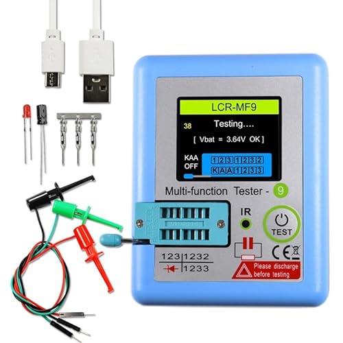 LCR-MF9 Transistortester mit TFT-LCD Display – Multimeter für MOSFET, NPN/PNP Transistoren, Dioden, Triacs, Widerstände und Kondensatoren von Diagwache