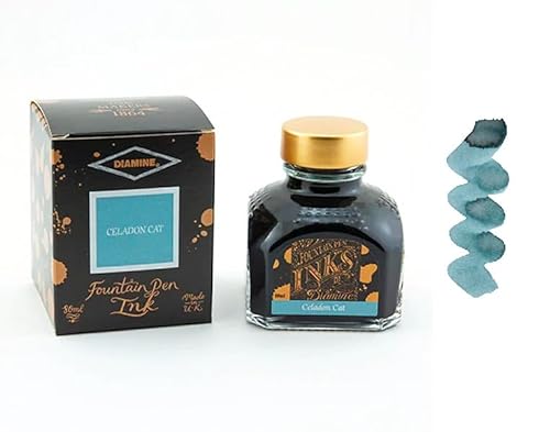 Diamine - 80 ml Füllfederhalter-Tinte - Celadon Cat von Diamine