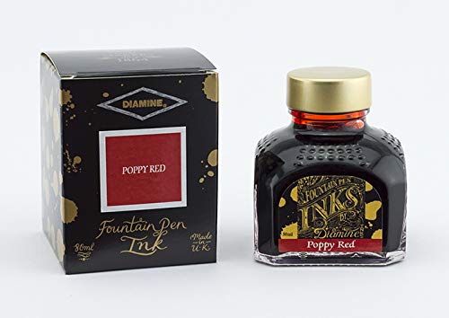 Diamine Füllfederhalter-Tinte, 80 ml, Türkis rot (poppy red) von Diamine