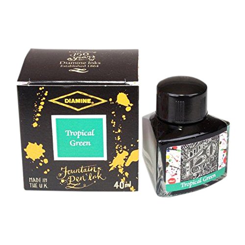 Diamine Ink,150th anniversary ink,Tropical Green,Tinte im Tintenglas,40 ml von Diamine