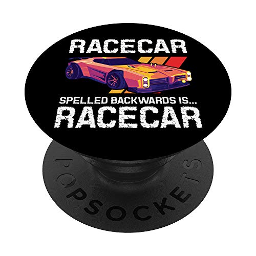 Racecar Spelled Backwards - Car Racer Mechanic Racing Race - PopSockets Ausziehbarer Sockel und Griff für Smartphones und Tablets von Diamond Deals LLC