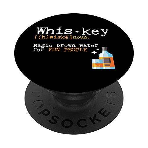 Whiskey Magic Brown Water for Fun People - Drinking Drinkers - PopSockets Ausziehbarer Sockel und Griff für Smartphones und Tablets von Diamond Deals LLC