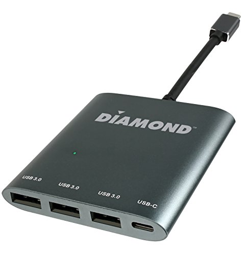 Diamant Multimedia USB 3.1 Gen1 Typ C auf USB 3.0 Typ A 3 Port Hub mit Power Lieferung. Kompatible neue MacBook, chrompixel und Thunderbolt 3 Computer, Komponenten usb3cdpd3h von Diamond Multimedia