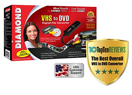 Diamond Multimedia Diamant VC500 Adapterkabel zum Überspielen von VHS-Videos auf DVD, USB 2.0, für Win7, Win8 & Win10 von Diamond Multimedia