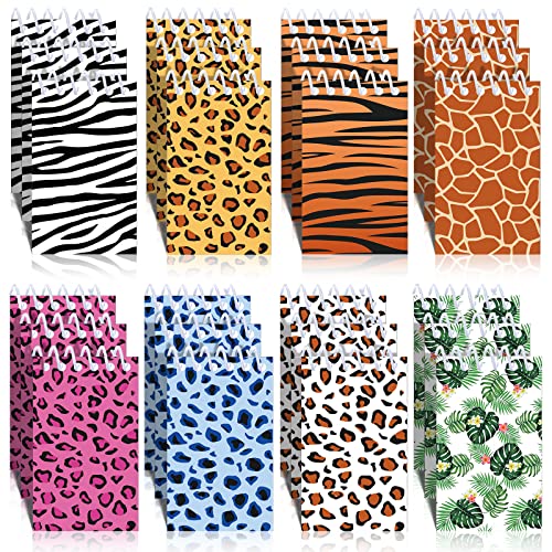 24 Stück Mini-Notizblöcke mit wilden Tieren, kleine Spiralbindung, Dschungeltiere, Leopardenmuster, Geparden-Motiv, Partyzubehör für Kinder und Erwachsene, Geburtstagsfeier, Babyparty, 8 Stile von Dianelhall