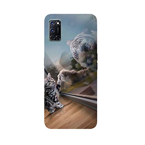 DiaryTown Case Kompatibel mit Oppo A72 / A52 / A92 Hülle, Ultra Dünn Silikon Stoßfest Schutzhülle mit Tier Muster Motiv Handyhülle Oppo A72 Weich TPU Schwarz Cover, Katze Tiger von DiaryTown