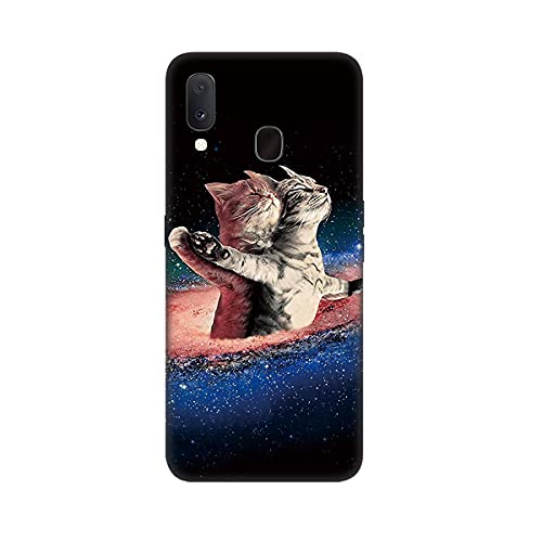 DiaryTown Case Kompatibel mit Samsung Galaxy A20E Hülle, Ultra Dünn Silikon Schwarz Hüllen mit Tier Muster Motiv Stoßfest Handyhülle Galaxy A20E (5.8") Schutzhülle für Mädchen Junge, Hug Cat von DiaryTown