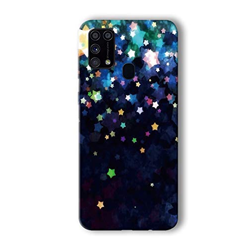 DiaryTown Hülle Kompatibel mit Samsung Galaxy M31 Silikon Case, Schwarz mit Muster Handyhüll für Samsung M31 Weich Schutzhülle Dünn TPU Handyhüllen für Mädchen Frauen Jungen, Star von DiaryTown