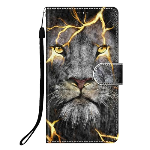 DiaryTown Hülle für Samsung Galaxy A56 5G Handyhülle Lederhülle Kartenfach Ständer Magnet Klapphülle 360 Stoßfest Schutzhülle Flip Case Cover Brieftasche Galaxy A56 5G Handytasche - Goldener Löwe von DiaryTown