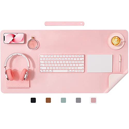 Diaryan Amazon Marke Schreibtischunterlage Mauspad Schreibunterlage mit Rutchfester PU-Leder und Wildleder Schreibtischmatte Wasserdichter Desk Mat für Büro Zuhause Office Laptop (80x40cm,Rosa) von Diaryan