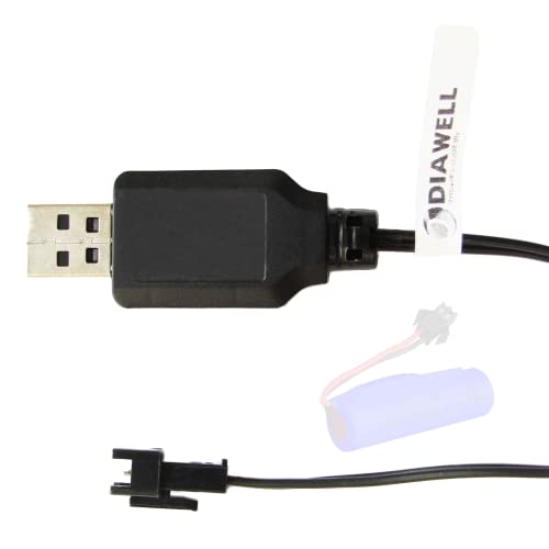 Diawell USB Ladekabel Ladegerät für Akku Lithium-Ionen Lithium 3,7V mit SM Stecker von Diawell