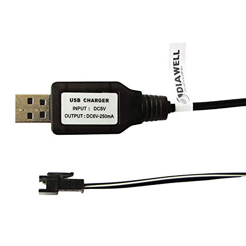 Diawell USB Ladekabel Ladegerät für Akku NiCd NiMh 6V 250 mA mit SM Stecker Diawell USB Ladekabel Ladegerät für Akku NiCd NiMh 6V 250 mA mit SM Stecker von Diawell