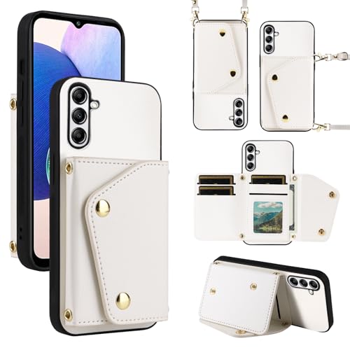 Dibosom Luxuriöse Schutzhülle für Samsung Galaxy S25 Plus S25+ 5G, mit dünner, schlanker Klapptasche und Schultergurt, Kreditkartenfach, Ständer, Handyhülle für S25Plus 25S + S 25 25+ SM-S936U, Weiß Dibosom Luxuriöse Schutzhülle für Samsung Galaxy S25 Plus S25+ 5G, mit dünner, schlanker Klapptasche und Schultergurt, Kreditkartenfach, Ständer, Handyhülle für S25Plus 25S + S 25 25+ SM-S936U, Weiß von Dibosom