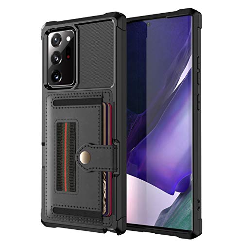 Dibosom Schutzhülle für Samsung Galaxy Note 20 Ultra 5G, mit Handschlaufe und Kreditkartenfach, robuster Fallschutz, Handyhülle für Notizen 20Ultra Note20+ U + 20+ Twenty Not S20, Schwarz von Dibosom