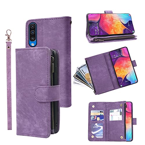 Kompatibel mit Samsung Galaxy A50, A50S, A30S, Brieftaschen-Schutzhülle und Premium-Leder-Klapphülle mit Kreditkartenfächern, Ständer, Handyhülle, für A 50, 50S, 30S, S50, 50A, SM A505G, Violett Kompatibel mit Samsung Galaxy A50, A50S, A30S, Brieftaschen-Schutzhülle und Premium-Leder-Klapphülle mit Kreditkartenfächern, Ständer, Handyhülle, für A 50, 50S, 30S, S50, 50A, SM A505G, Violett von Dibosom