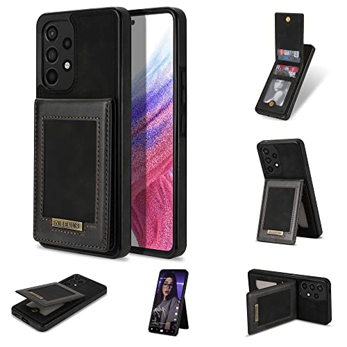 Kompatibel mit Samsung Galaxy A53 5G Hülle mit Leder Kreditkartenhalter Magnetverschluss Ständer Handyzubehör Mobile Flip Purse Phone Cover für A 53 G5 53A SM A536U 6,5 Zoll 2022 Frauen Männer Schwarz Kompatibel mit Samsung Galaxy A53 5G Hülle mit Leder Kreditkartenhalter Magnetverschluss Ständer Handyzubehör Mobile Flip Purse Phone Cover für A 53 G5 53A SM A536U 6,5 Zoll 2022 Frauen Männer Schwarz von Dibosom