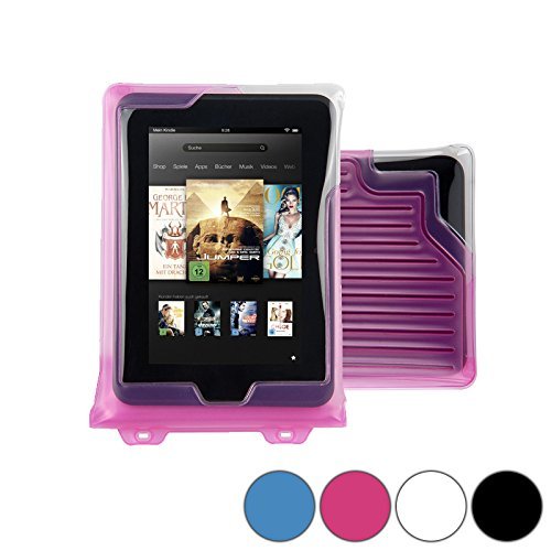 DiCAPac WP-T7 Universelle, wasserdichte Hülle für Huawei MediaPad M1 8.0 / S7-301w / X1 7.0 / X2 in Pink (Doppel-Klettverschluss, IPX8-Zertifizierung zum Schutz vor Wasser bis 5 m Tiefe; integrierter Airbag treibt auf dem Wasser & schützt das Gerät; extraklare Polycarbonat-Fotolinse; inklusive Trageriemen) von DicaPac