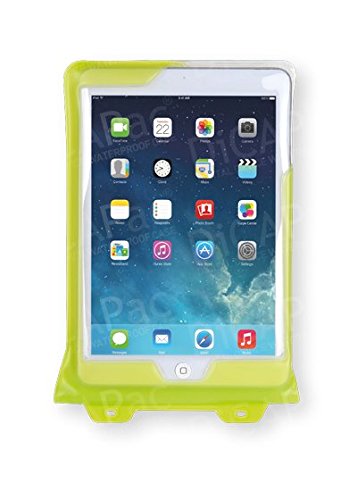 DiCAPac WP-i20m Wasserdichte Hülle für Apple iPad Mini 1/2/3 in Grün (Doppel-Klettverschluss, IPX8-Zertifizierung zum Schutz vor Wasser bis 5 m Tiefe; integrierter Airbag treibt auf dem Wasser & schützt das Gerät; extraklare Polycarbonat-Fotolinse; inklusive Trageriemen) von DicaPac
