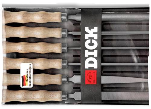 Dick 11871020 Schlüsselfeilensatz 6-tlg. 100/2 in Tasche schwarz  DICK , mit 2K-Griff 85mm Läng von Dick