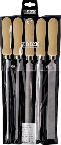 Dick 13142020H Werkstattfeilen-Satz 5tlg. mit Holzgriff Hieb-Länge 200mm 1 Set von Dick