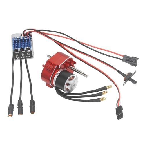 Dickly Bürstenloser Motormetallgetriebe ESC -Set Electric Speed ​​Controller 1/12 Skala RC -Auto Easy Installation RC -Zubehör für MN82, Rot Sm3.0 von Dickly