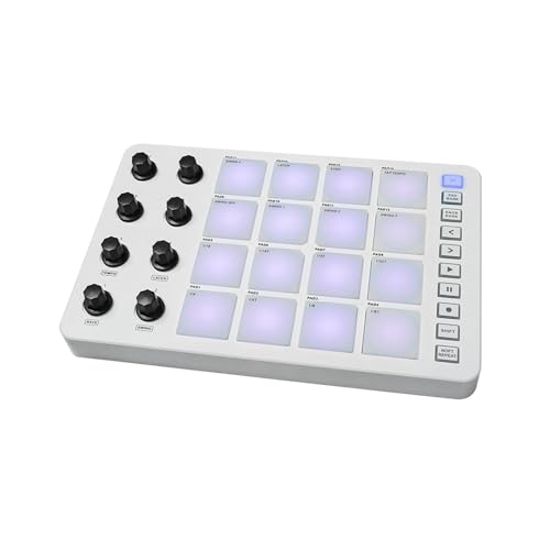 Dickly MIDI-Controller-Pad, MIDI-Pad, USB, professionelles MIDI-Pad mit geringer Latenz, Beat-Maker-Maschine, MIDI- für Performance von Dickly