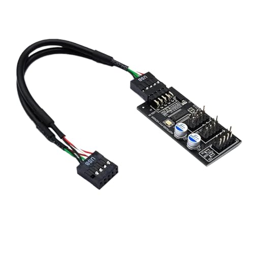 Dickly Motherboard USB 2.0 9 Pin Header 1 zu 3 Verlängerung Hub Anschlusskabel Einfache Installation Montage Splitter Adapter für Lüfter Led von Dickly