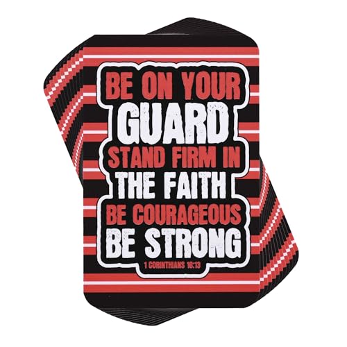 Dicksons Be On Your Guard 1 Corinthians 16:13 10,2 x 6,3 cm rot weiß und schwarz Karton Papiertaschen-Lesezeichen Set mit 12 Stück von Dicksons