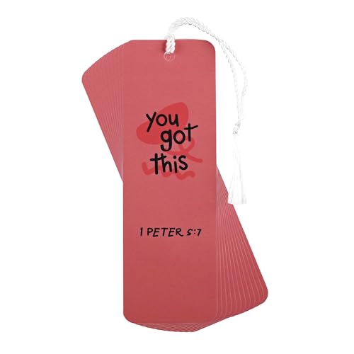 Dicksons Cast All Your Anxiety On Him 1 Peter 5:7 15,2 cm roter Karton Papier Quasten Lesezeichen Platzhalter Set mit 12 Stück von Dicksons