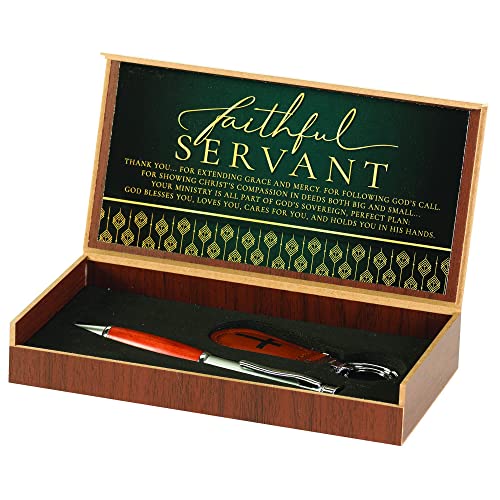 Dicksons Faithful Servant Hunter Green 7 x 4 Metall Stift und Schlüsselanhänger in Geschenkbox von Dicksons
