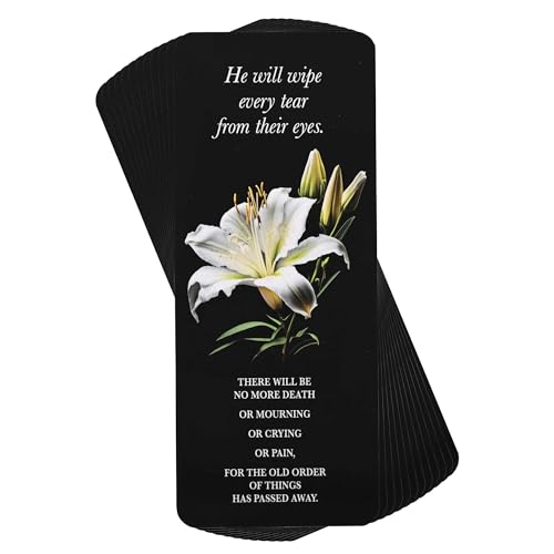 Dicksons He Will Wipe Every Tear Revelation 21:4-8 17,8 cm schwarzes Kartonpapier-Lesezeichen Platzhalter Set mit 12 Stück von Dicksons