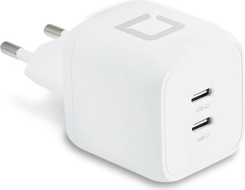DICOTA Comfort - Netzteil - 45 Watt - 2.5 A - 2 Ausgabeanschlussstellen (24 pin USB-C) - weiß von Dicota
