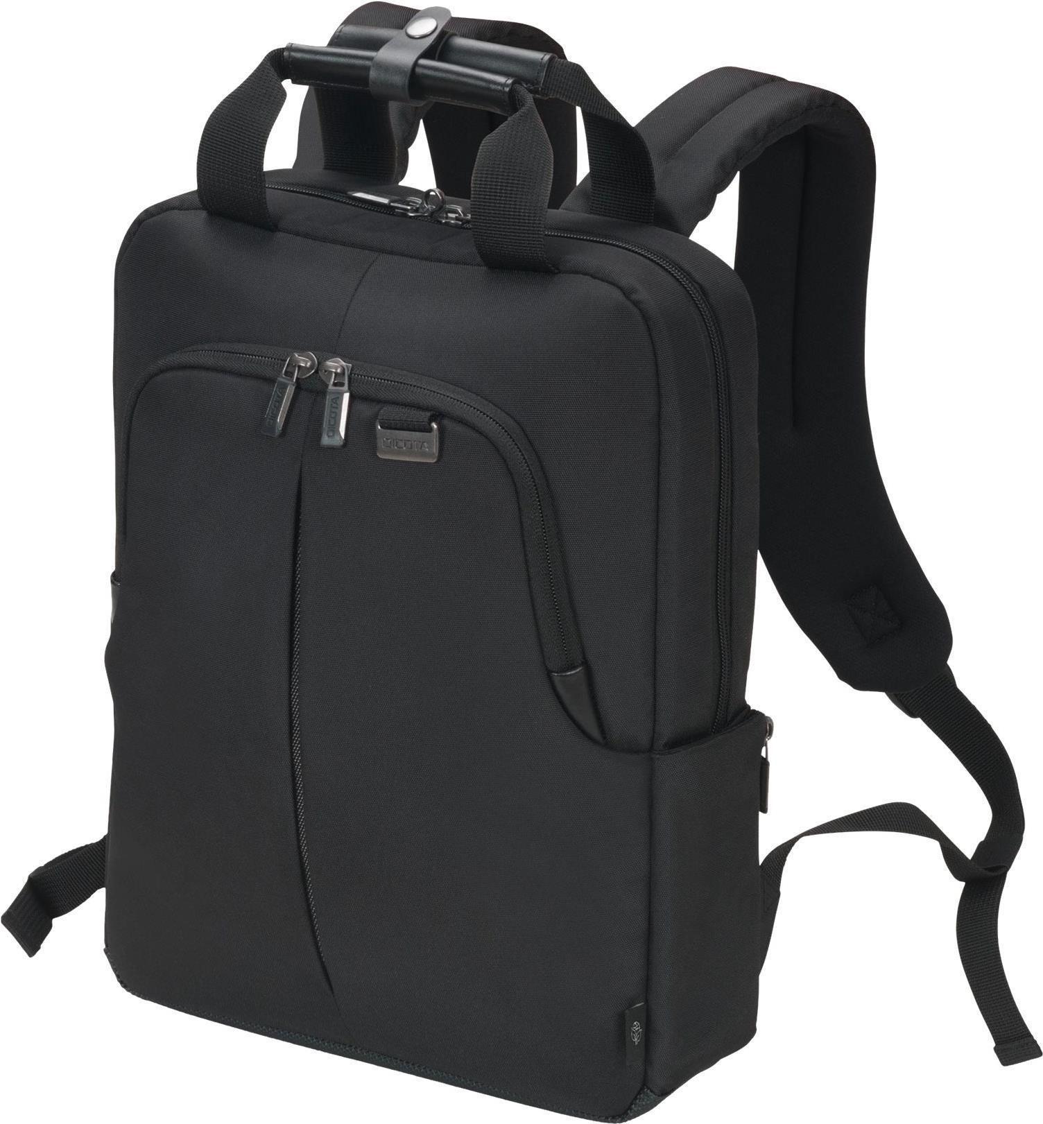 DICOTA Eco Backpack Slim PRO - Notebook-Rucksack - 35.8 cm - 12 - 14.1 - Schwarz (geöffnet) von Dicota