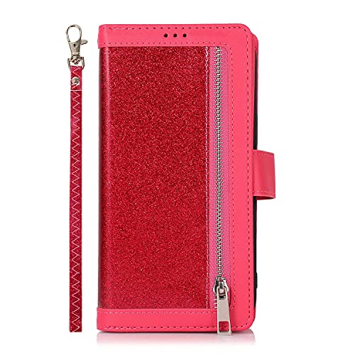 Didan Hülle für iPhone 14 Handyhülle,PU Lederhülle Glitzer Magnetverschluss Kartenfächern Standfunktion Cover Brieftasche Flip Wallet Cover,Rose Rot Didan Hülle für iPhone 14 Handyhülle,PU Lederhülle Glitzer Magnetverschluss Kartenfächern Standfunktion Cover Brieftasche Flip Wallet Cover,Rose Rot von Didan