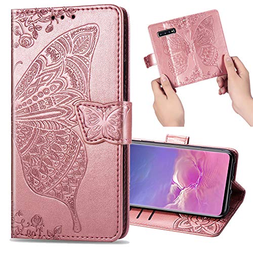 Didan Leder Hülle für iPhone 14 Pro Max,Retro Schmetterling Blumen Muster Kunstleder Trageschlaufe Ständer Handyhülle Schutzhülle,Rose Gold Didan Leder Hülle für iPhone 14 Pro Max,Retro Schmetterling Blumen Muster Kunstleder Trageschlaufe Ständer Handyhülle Schutzhülle,Rose Gold von Didan