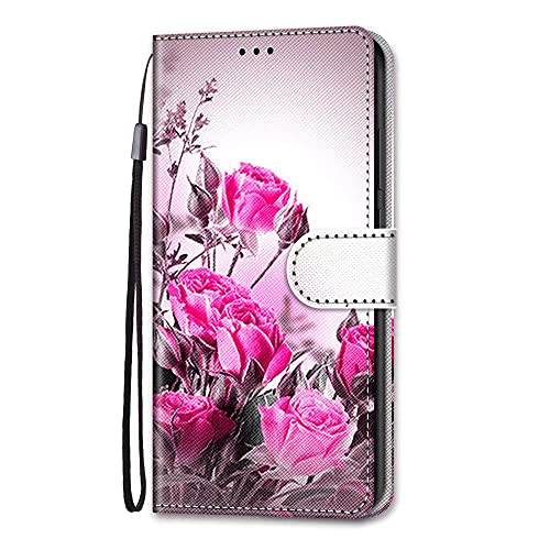 Didan Nadoli Bunt Leder Hülle für Samsung Galaxy A04S,Cool Lustig Tier Blumen Schmetterling Entwurf Magnetverschluss Lanyard Brieftasche Schutzhülle mit Kartenfächern von Didan