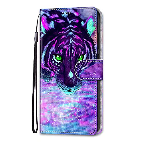 Didan Nadoli Bunt Leder Hülle für Samsung Galaxy S23 Ultra,Cool Lustig Tier Blumen Schmetterling Entwurf Magnetverschluss Lanyard Brieftasche Schutzhülle mit Kartenfächern von Didan