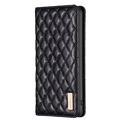 Didan Nadoli Elegant Handyhülle für Samsung Galaxy A22 5G,Versteckt Magnet Brieftasche Hülle mit Kartenhalter Ständer Stoßfeste PU Leder Folio Flip Cover von Didan