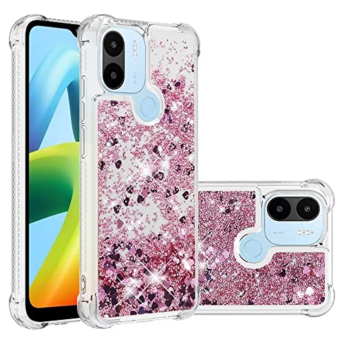 Didan Nadoli Glitzer Treibsand Hülle für Xiaomi Redmi A1,Silikon Stoßfest Handyhülle Transparent TPU Bumper Schutzhülle Flüssig Durchsichtig Quicksand Case von Didan